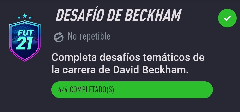 Desafío de Beckham Fifa 21
